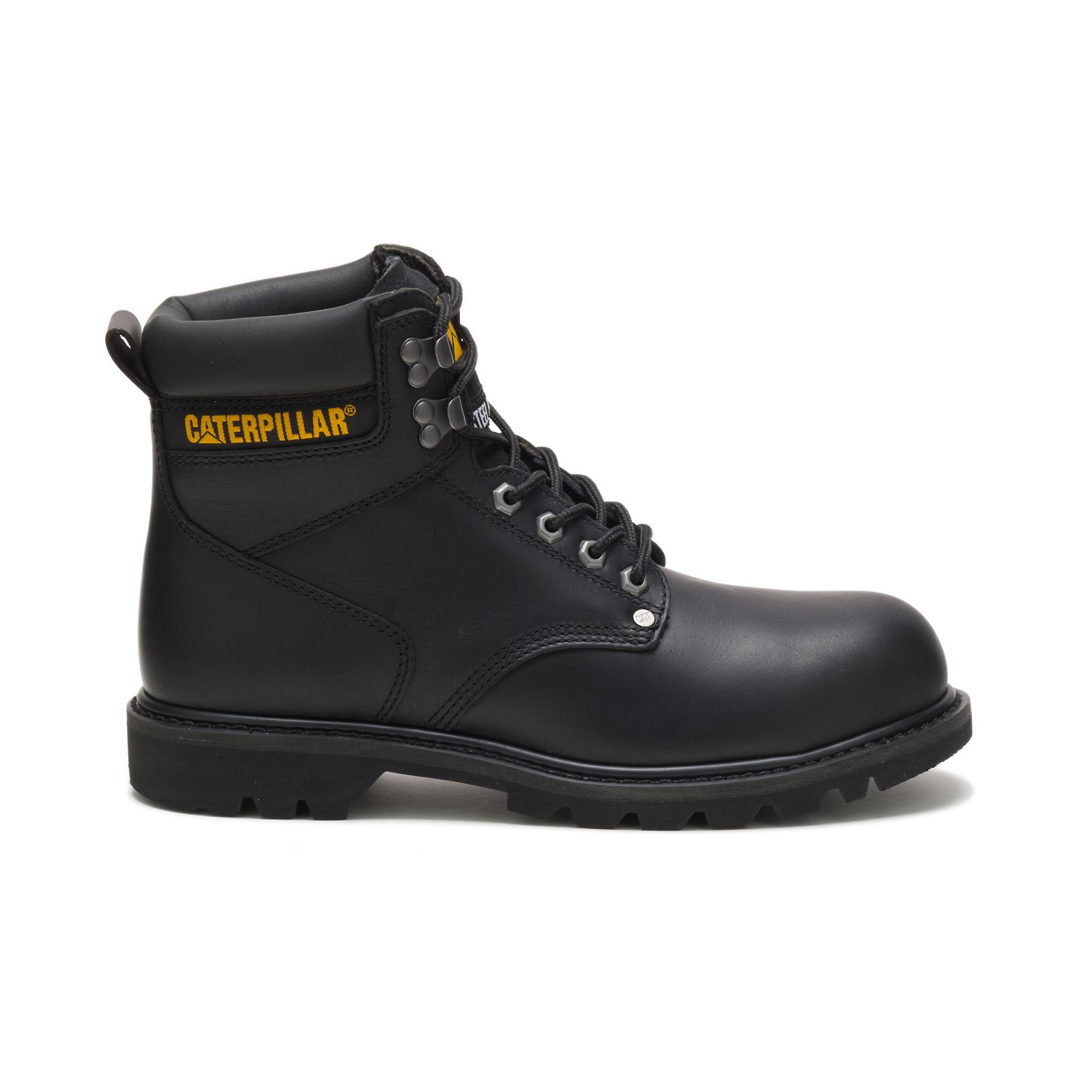 Men's Caterpillar Second Shift Steel Toe Work Boots Black Ireland VSOL74813